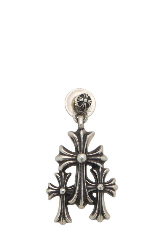 Chrome Hearts Sterling Silver 3 Cross Earring