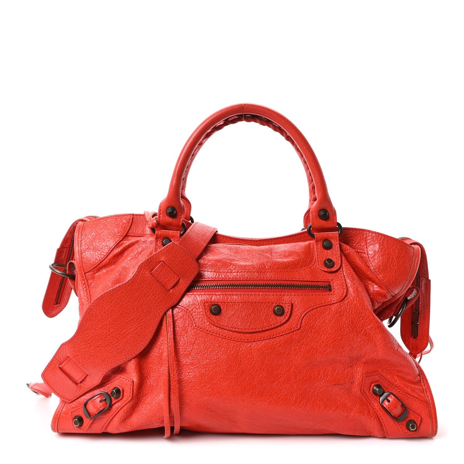 Balenciaga Agneau Classic Hardware City Rouge Coquelicot Rouge Braise
