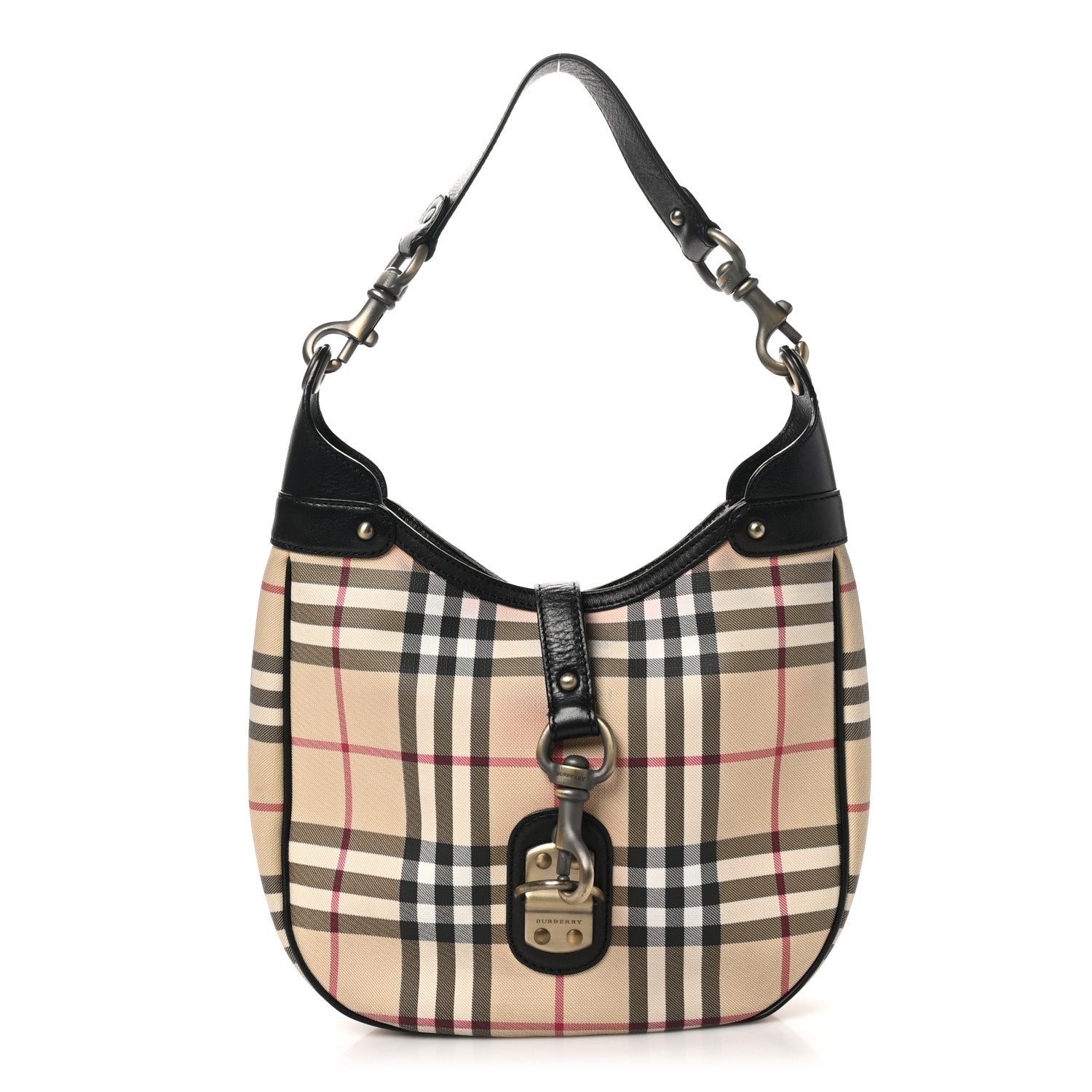 Burberry House Check Hobo Black