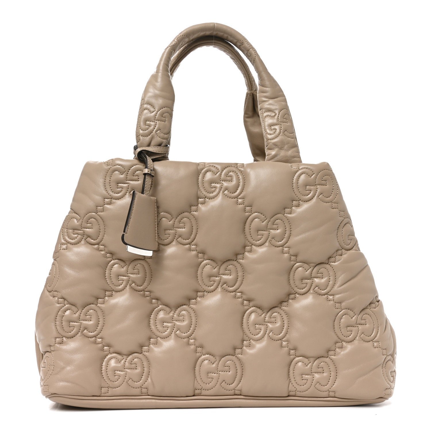 Gucci Calfskin GG Matelasse Large Tote Beige