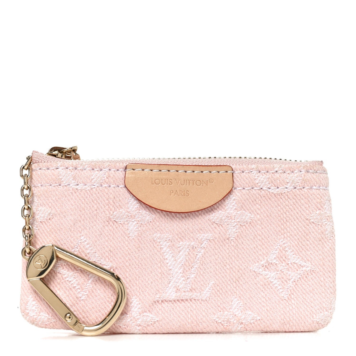 Louis Vuitton Monogram Denim Key Pouch Washed Pink