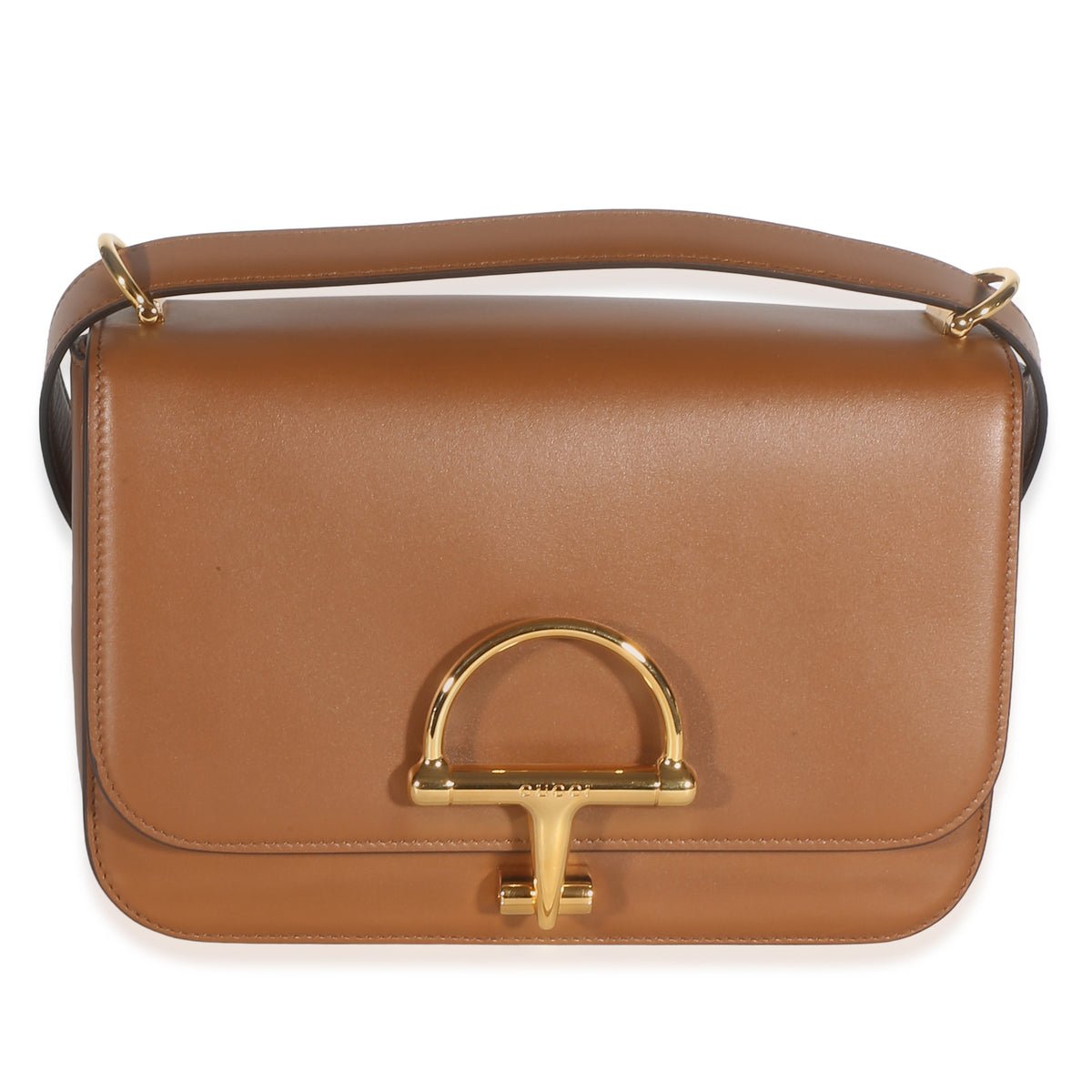 Brown Smooth Calfskin Small Siena Shoulder Bag