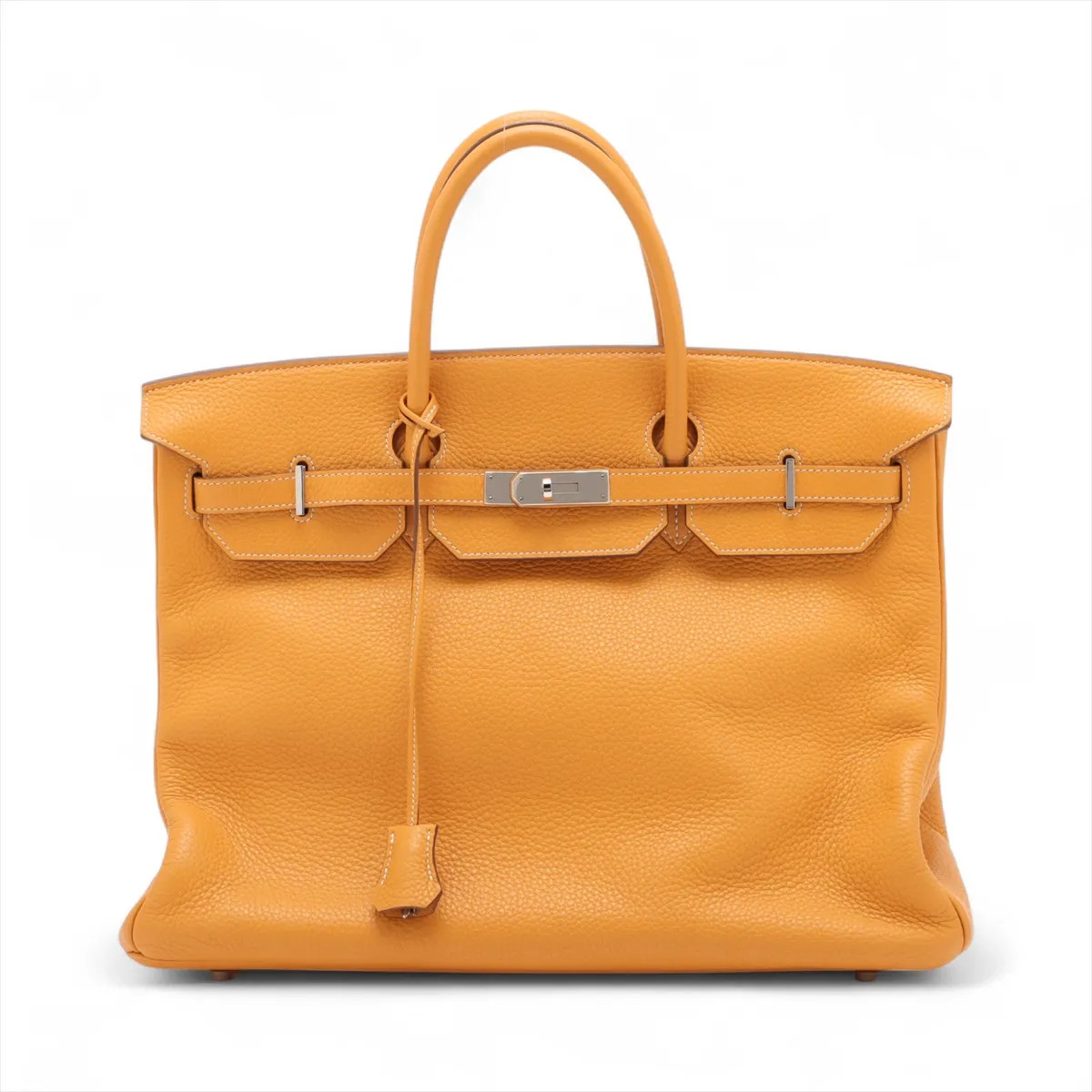Hermès Birkin 40 Le Tournay Taurillon Clemence Moutarde Silver Metal Fittings