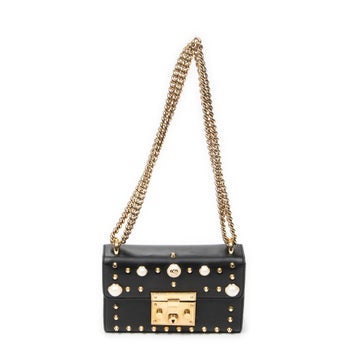 Leather Studded GG Padlock Chain Crossbody