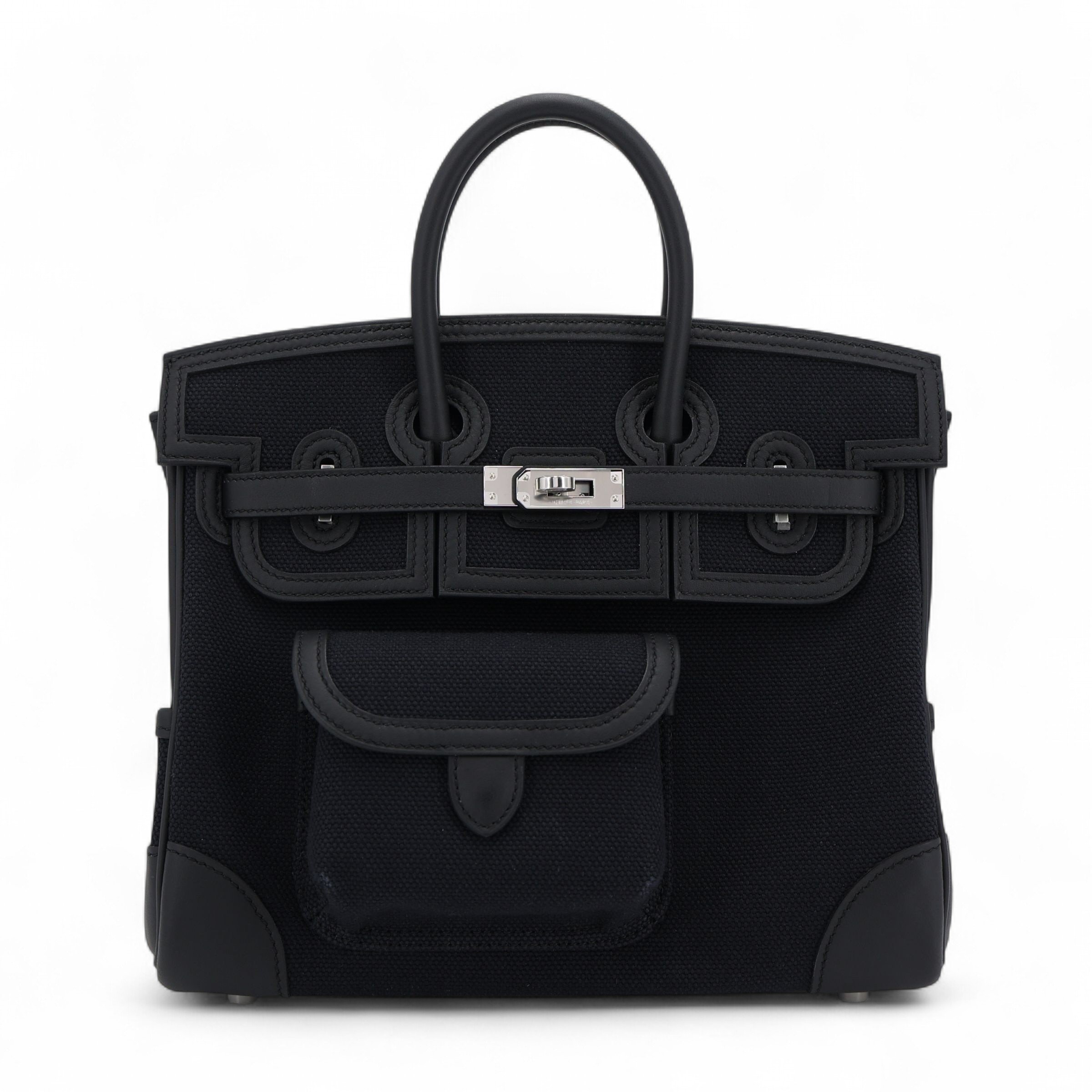 Hermes Brand New ( Rank N ) HERMÈS Limited Edition Birkin Cargo 25 Noir (89) Swift Toile Goeland canvas Palladium hardware K (2025)