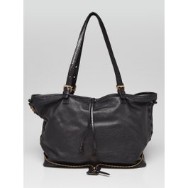 Chloe Chloe Black Leather Ellen Moyen Tote Bag