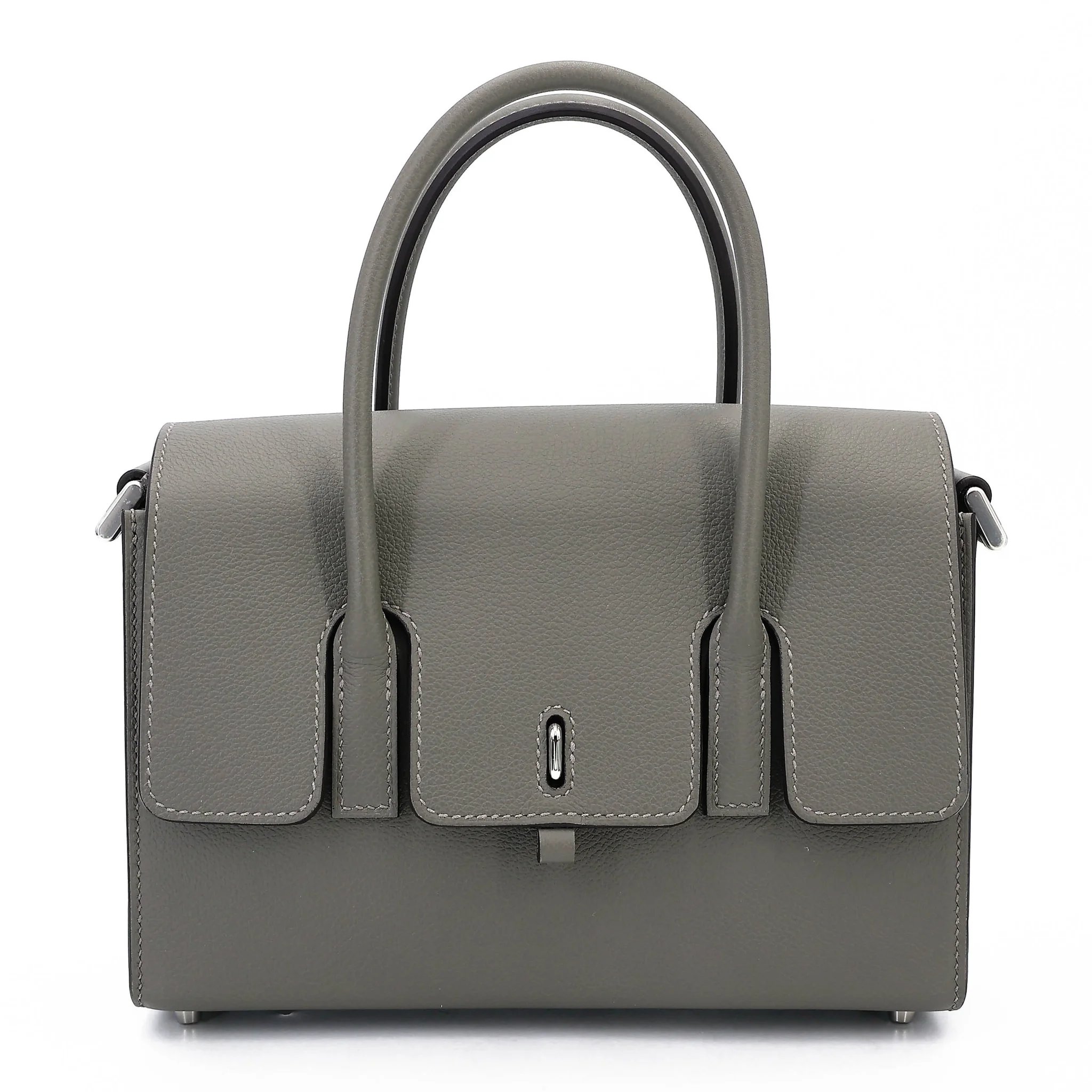 Unused ( Rank NS ) HERMÈS New Drag 22 Gris Meyer (0L) Evercolor Palladium hardware B (2023)
