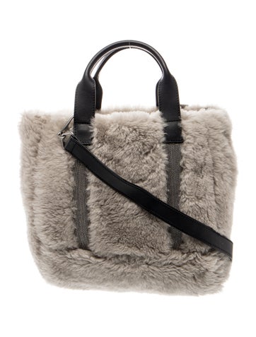 Shearling Top Handle Bag