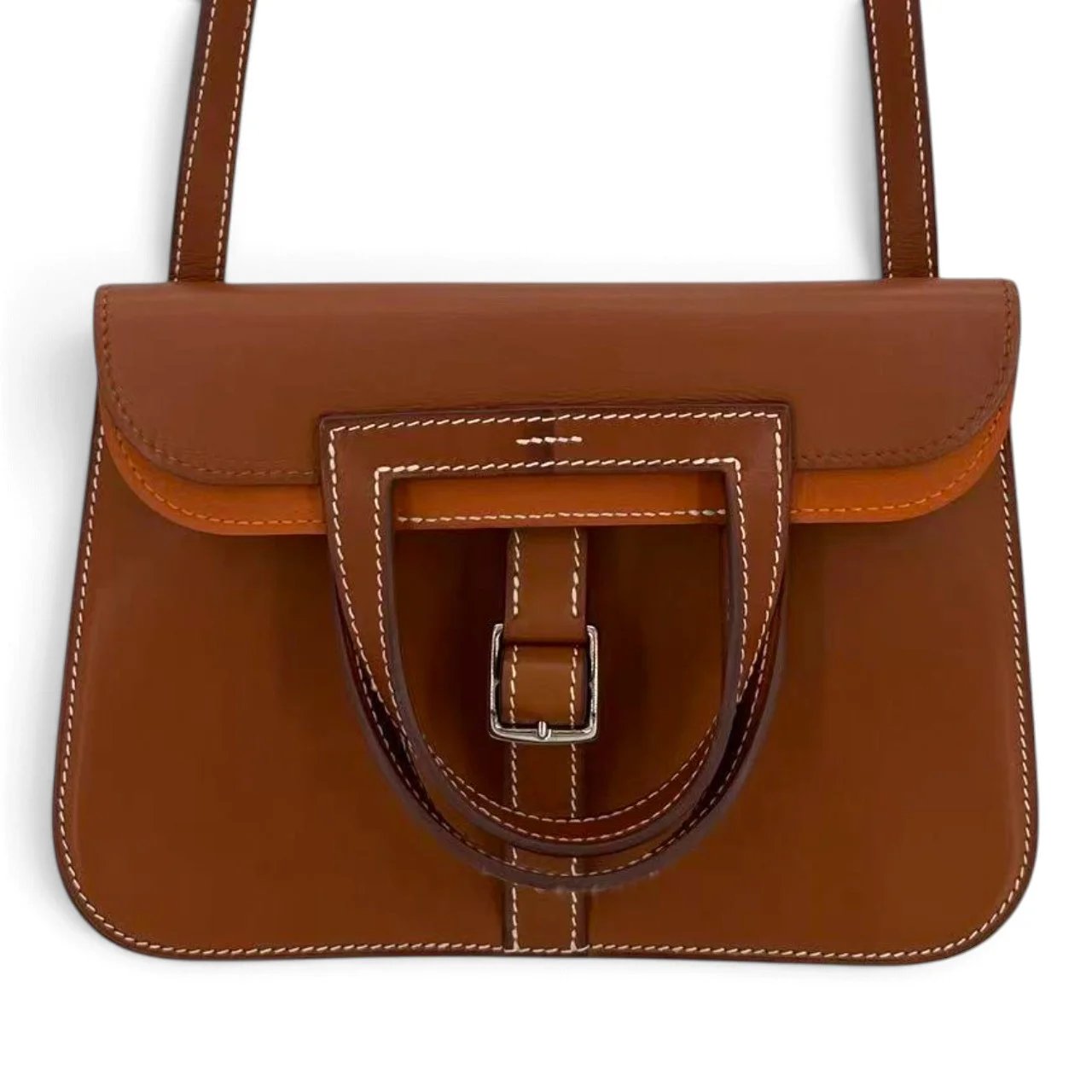 Hermes Halzan Mini Fauve (34) Barenia Faubourg Palladium hardware A (2017)
