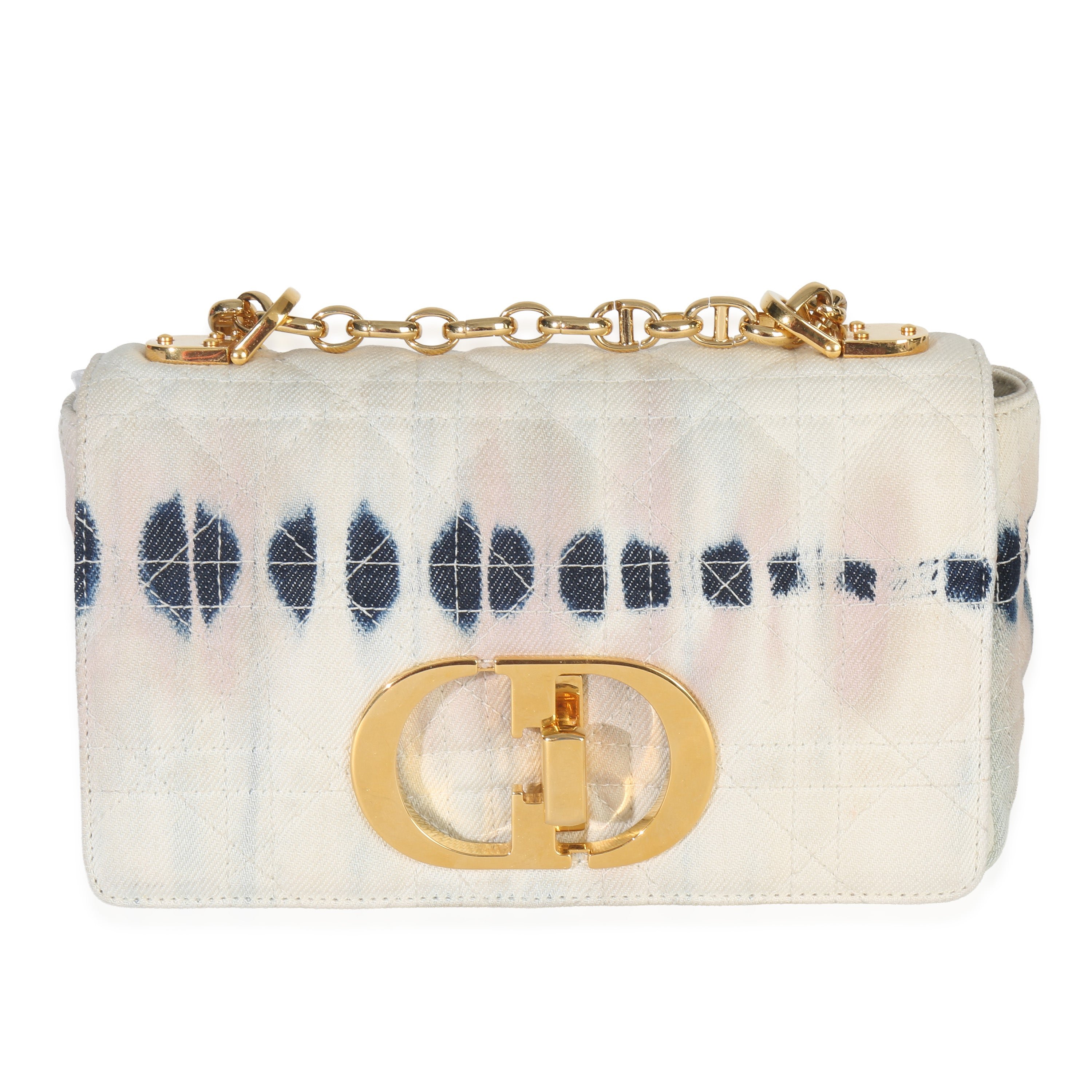 Multicolor Tie Dye Denim Cannage Small Caro Chain Bag