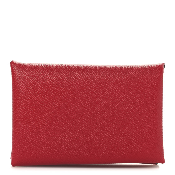 Hermes Epsom Calvi Duo Card Case Rubis