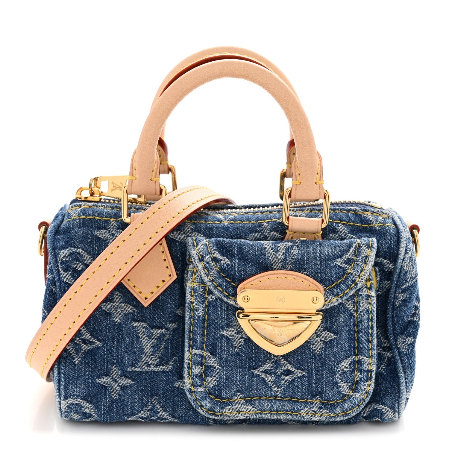 Louis Vuitton Monogram Denim Nano Speedy Blue