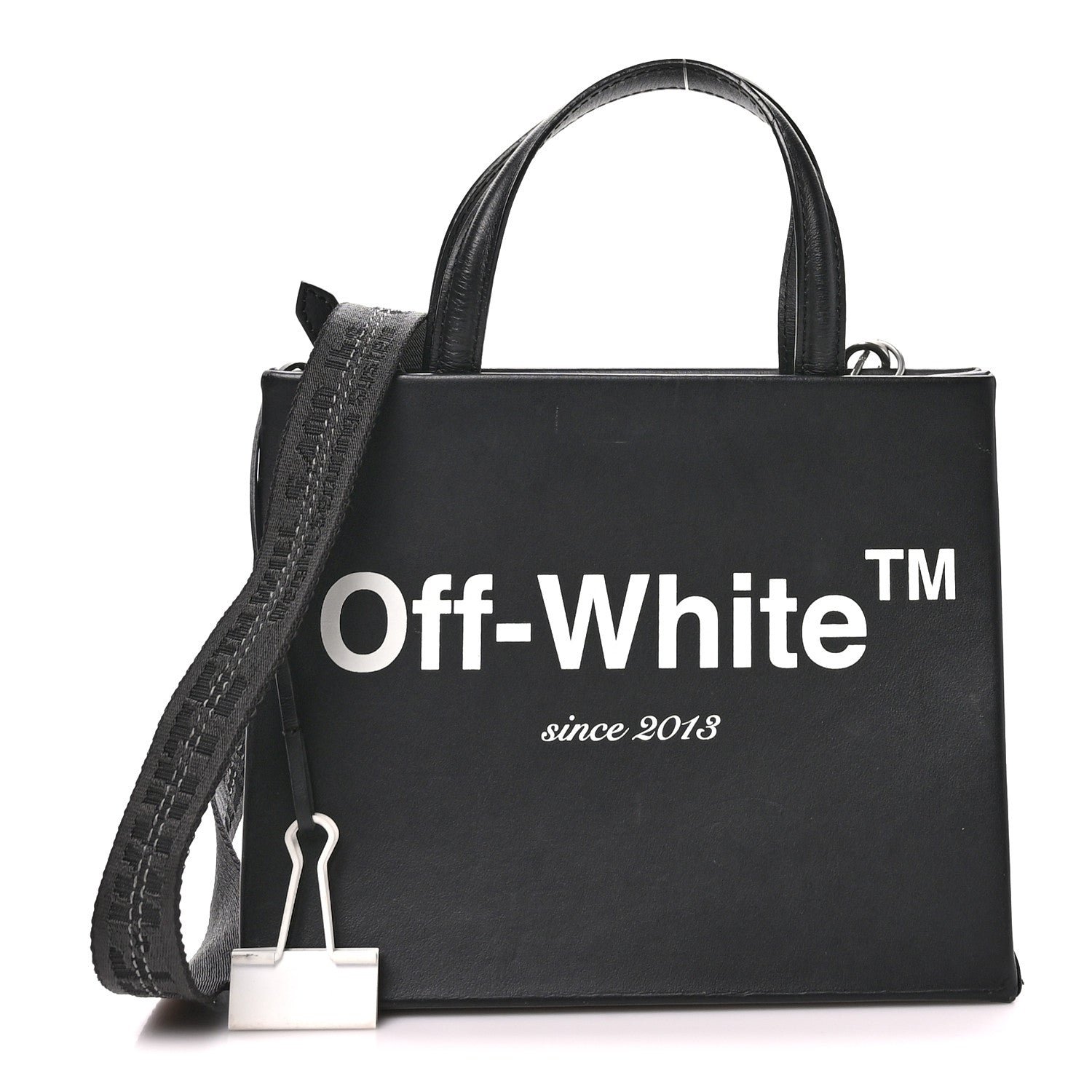 Off-White Calfskin Small Box Bag Black