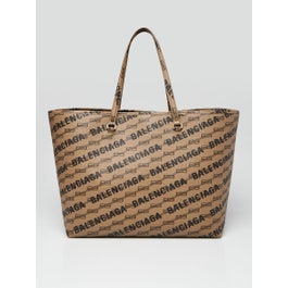 Balenciaga Brown/Black BB Monogram Coated Canvas Large Signature Tote Bag