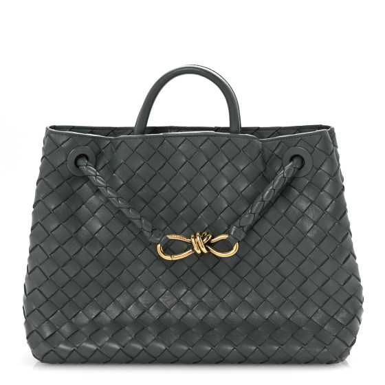 Bottega Veneta Nappa Intrecciato Medium Andiamo Shoulder Bag Slate