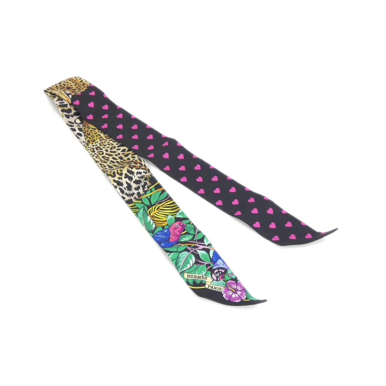 Hermes JUNGLE LOVE LOVE Twilly 063513S Scarf