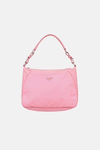 Nylon & Saffiano Leather Shoulder Bag