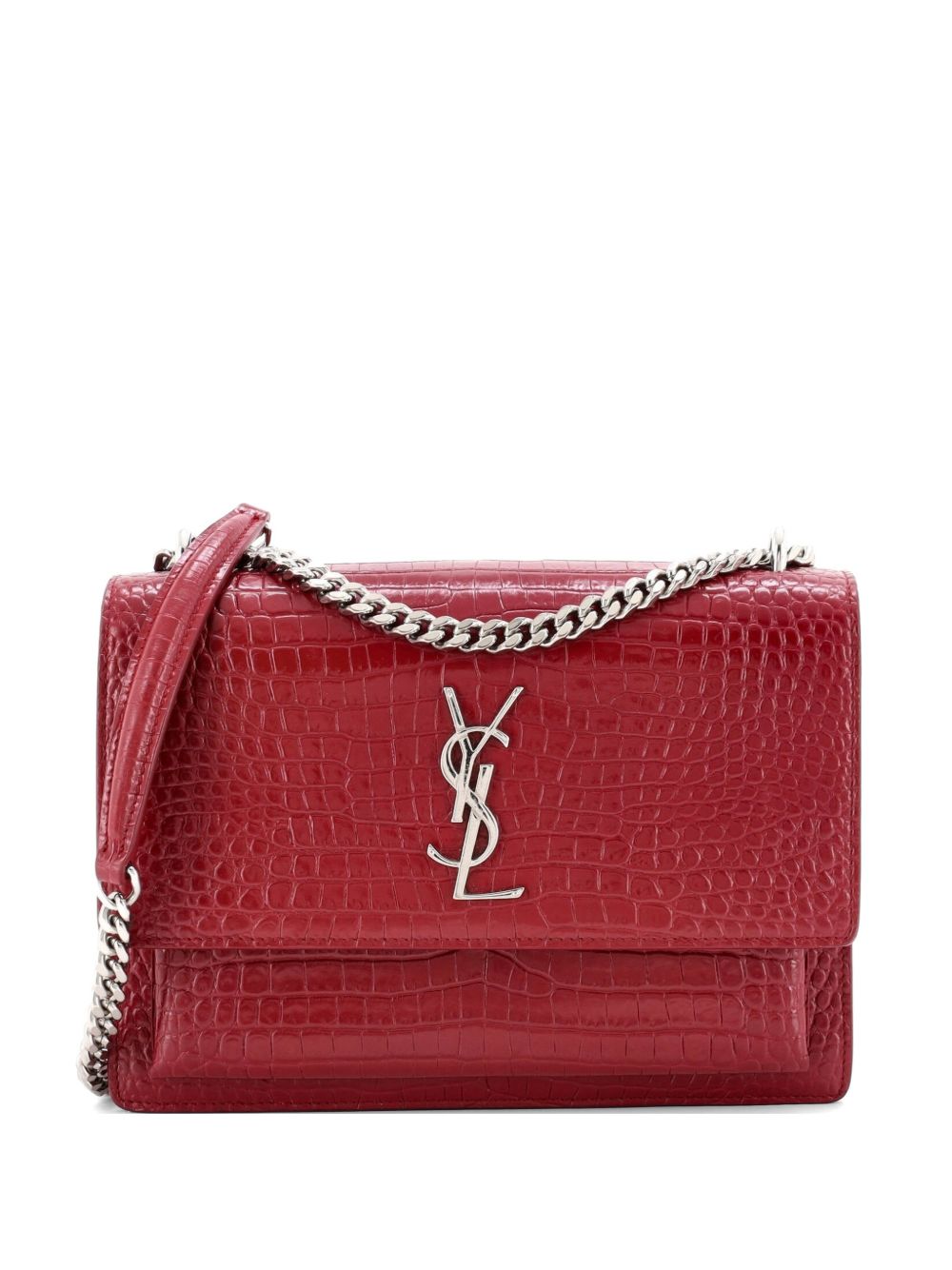 Sunset Crocodile Embossed Leather Medium crossbody bag