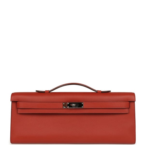 Hermes Pre-owned Hermes Kelly Cut Brique Swift Palladium Hardware