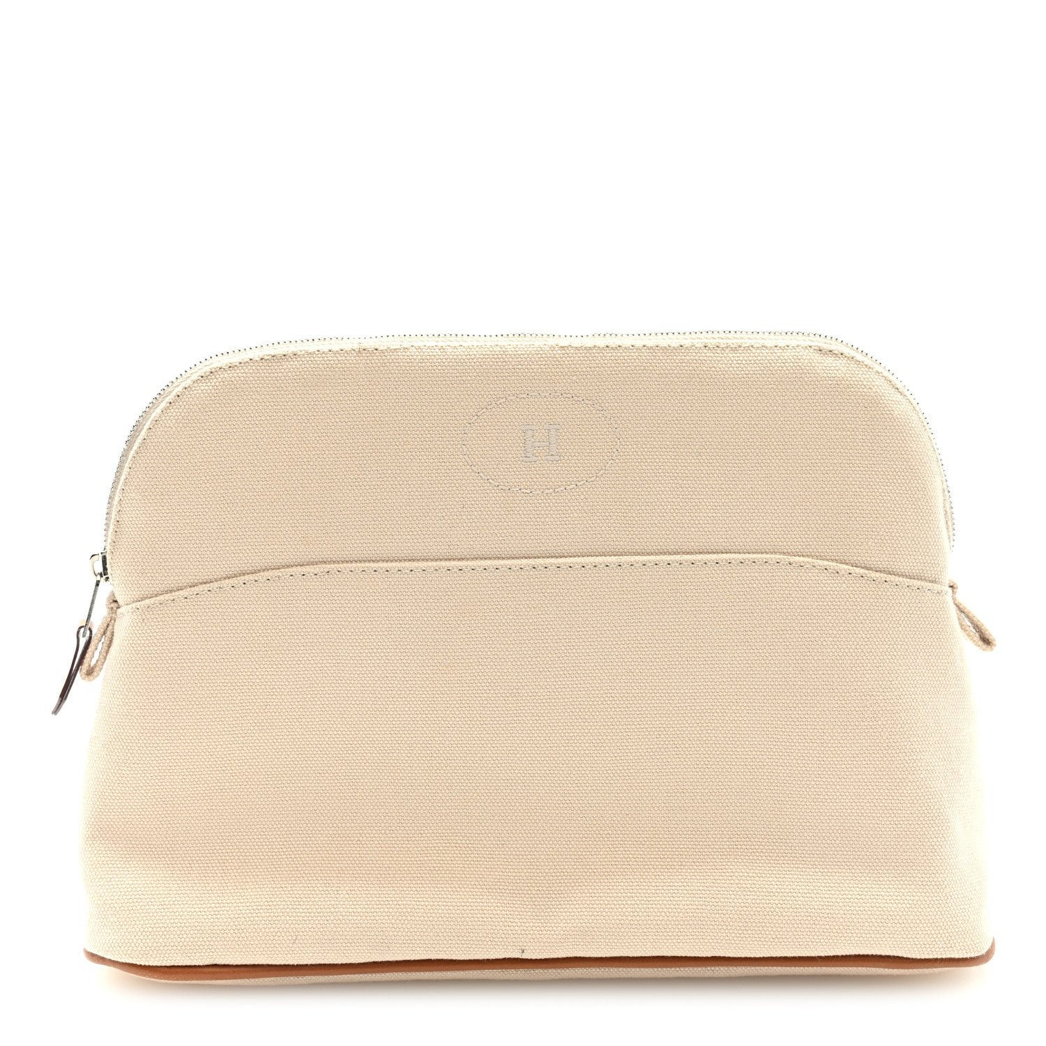 Hermes Cotton Canvas Mini Bolide Travel Cosmetic Pouch Naturel