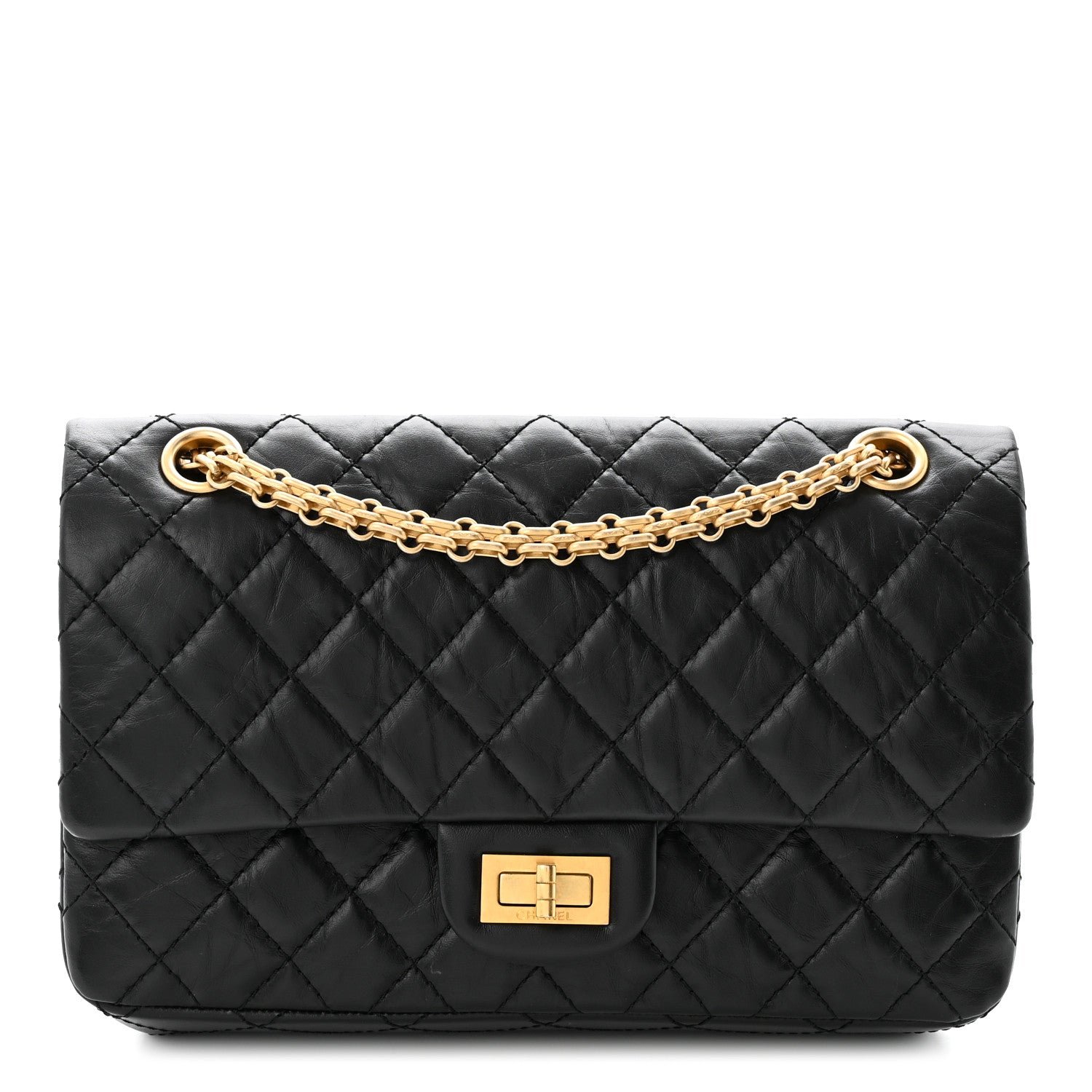 Chanel Aged Calfskin Quilted 2.55 Reissue 225 Flap Black
