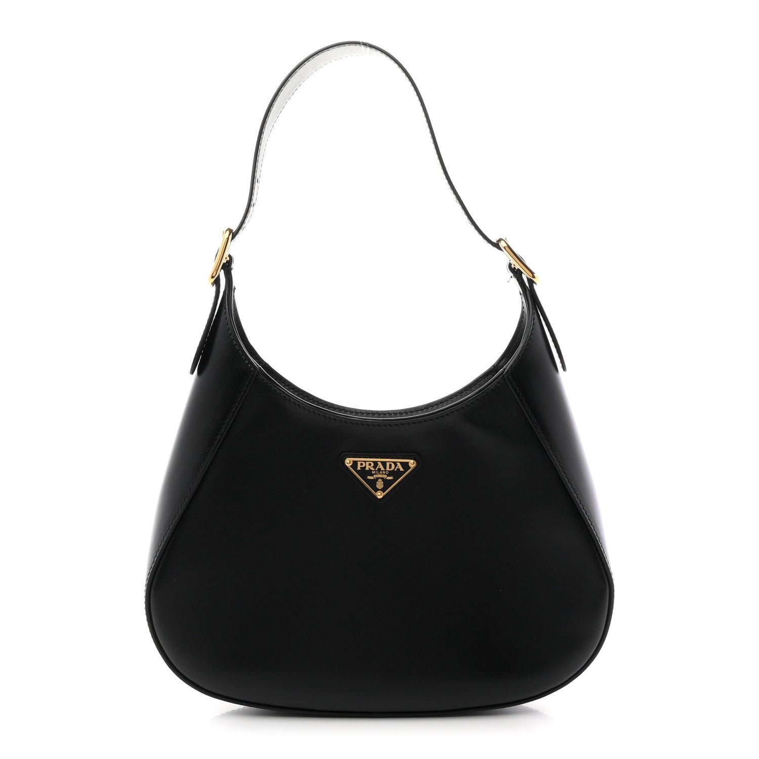 Prada Box Calfskin Shoulder Bag Black