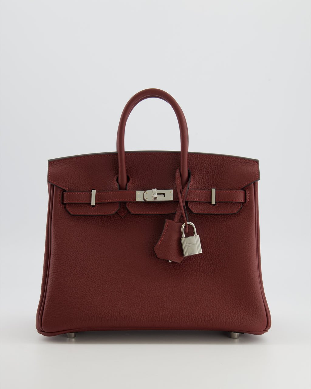 Hermès Birkin 25 Retourne Bag in Rouge H Togo Leather with Palladium Hardware