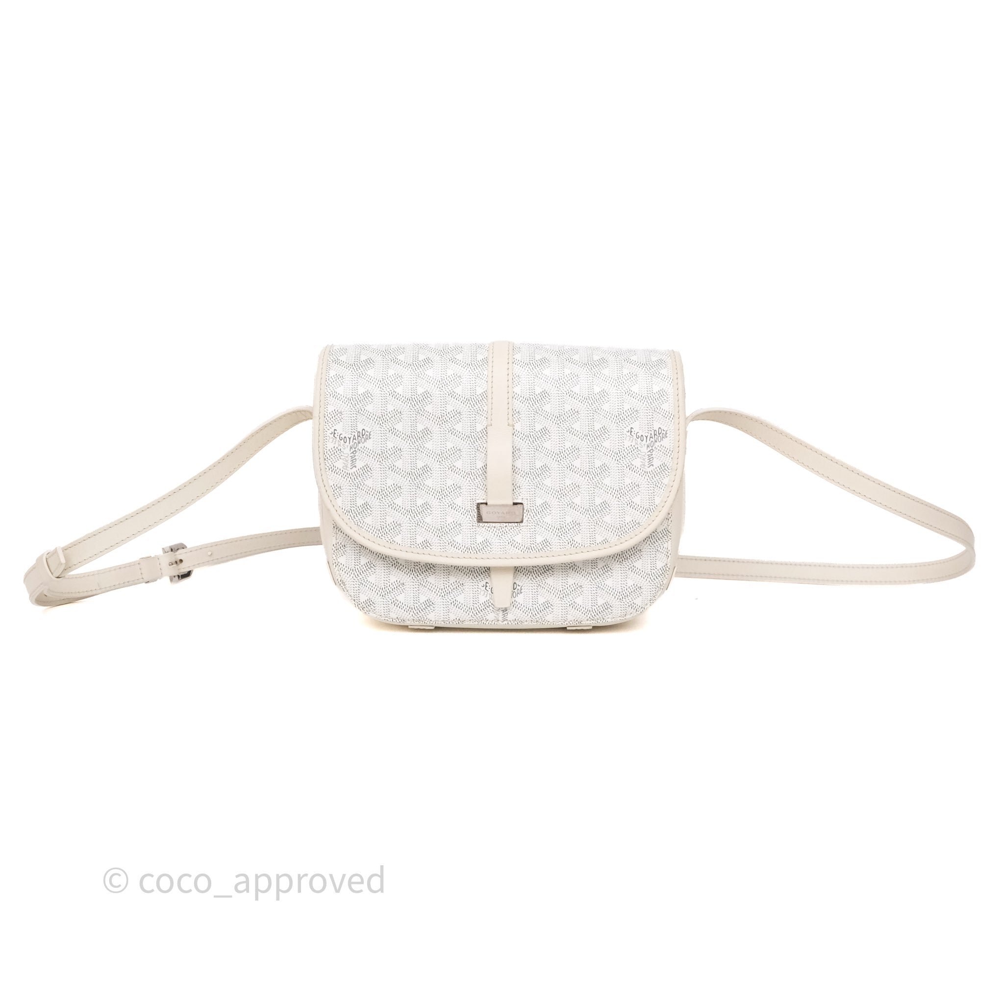 Goyard Belvedere II PM Messenger Bag White Goyardine
