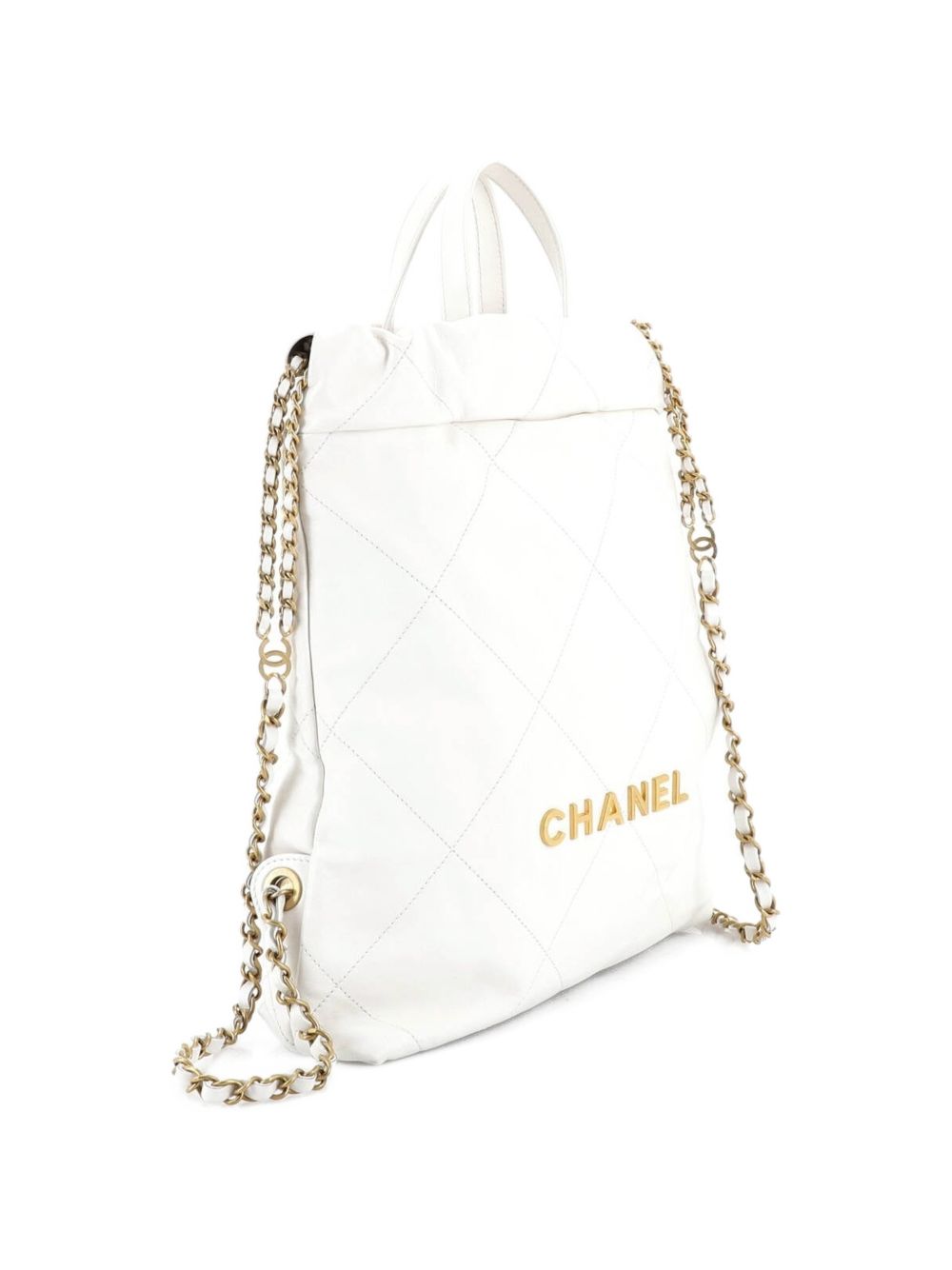 22 Chain Quilted Calfskin Medium backpack