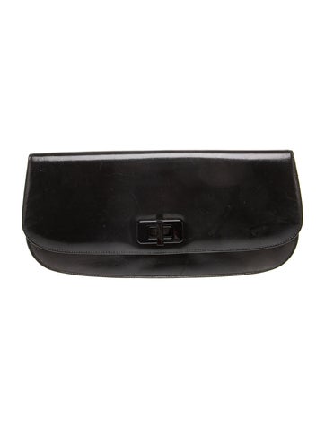 Enameled Metal Triangle Clutch