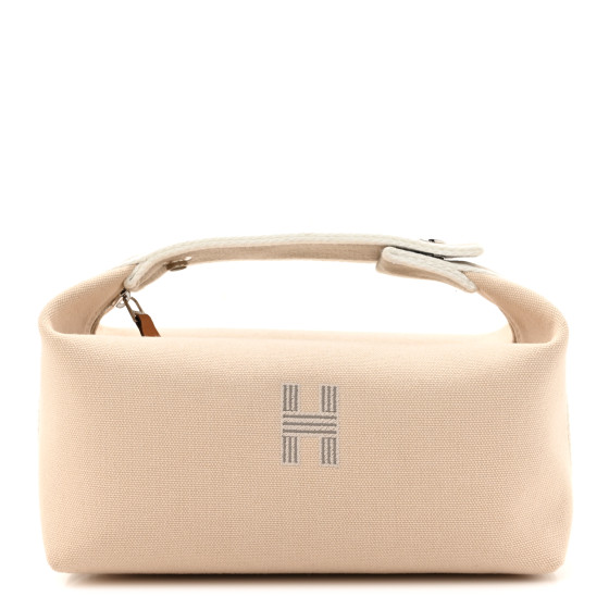 Hermes Canvas Small Bride-A-Brac Pouch Natural
