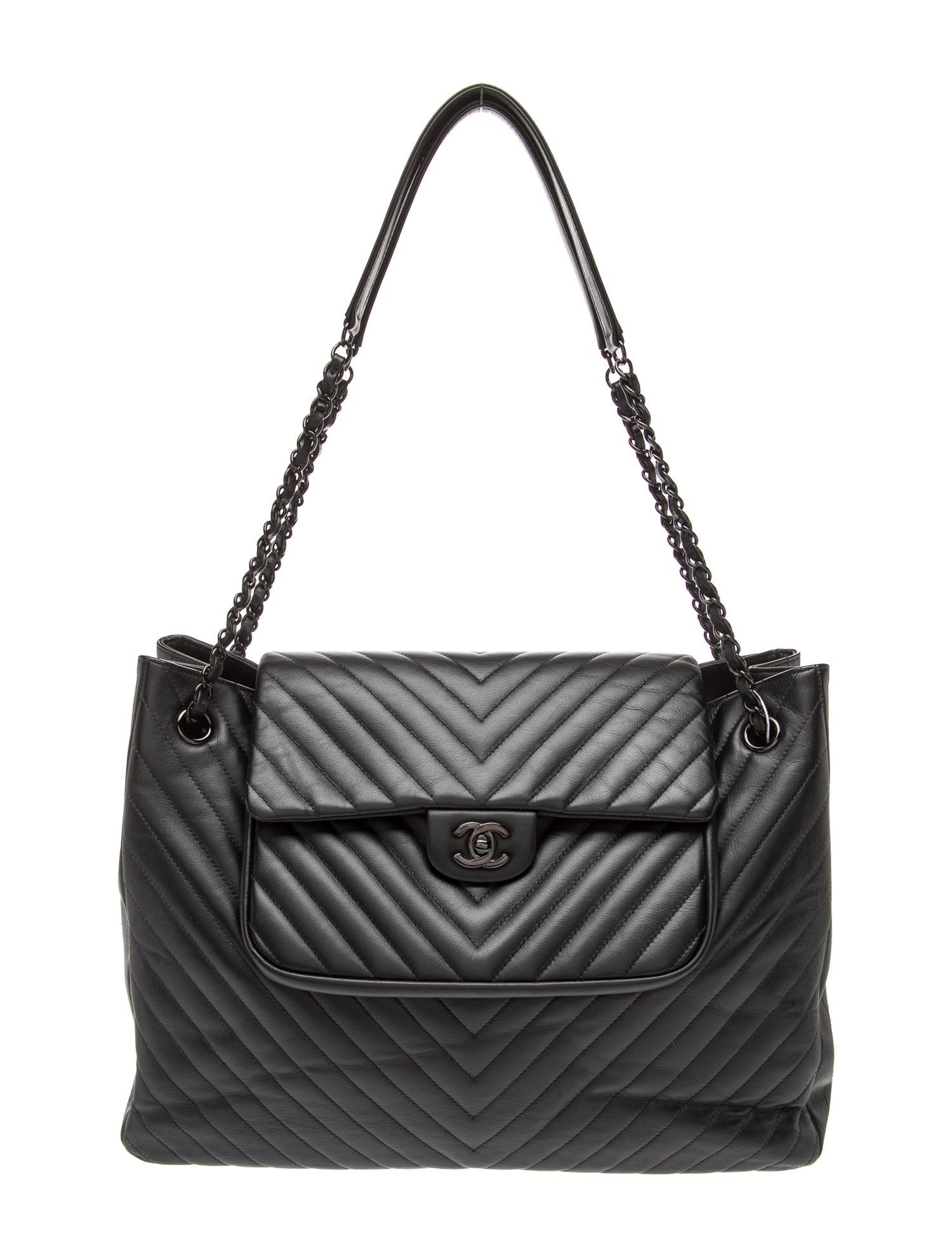Chevron Flap Shopping Tote