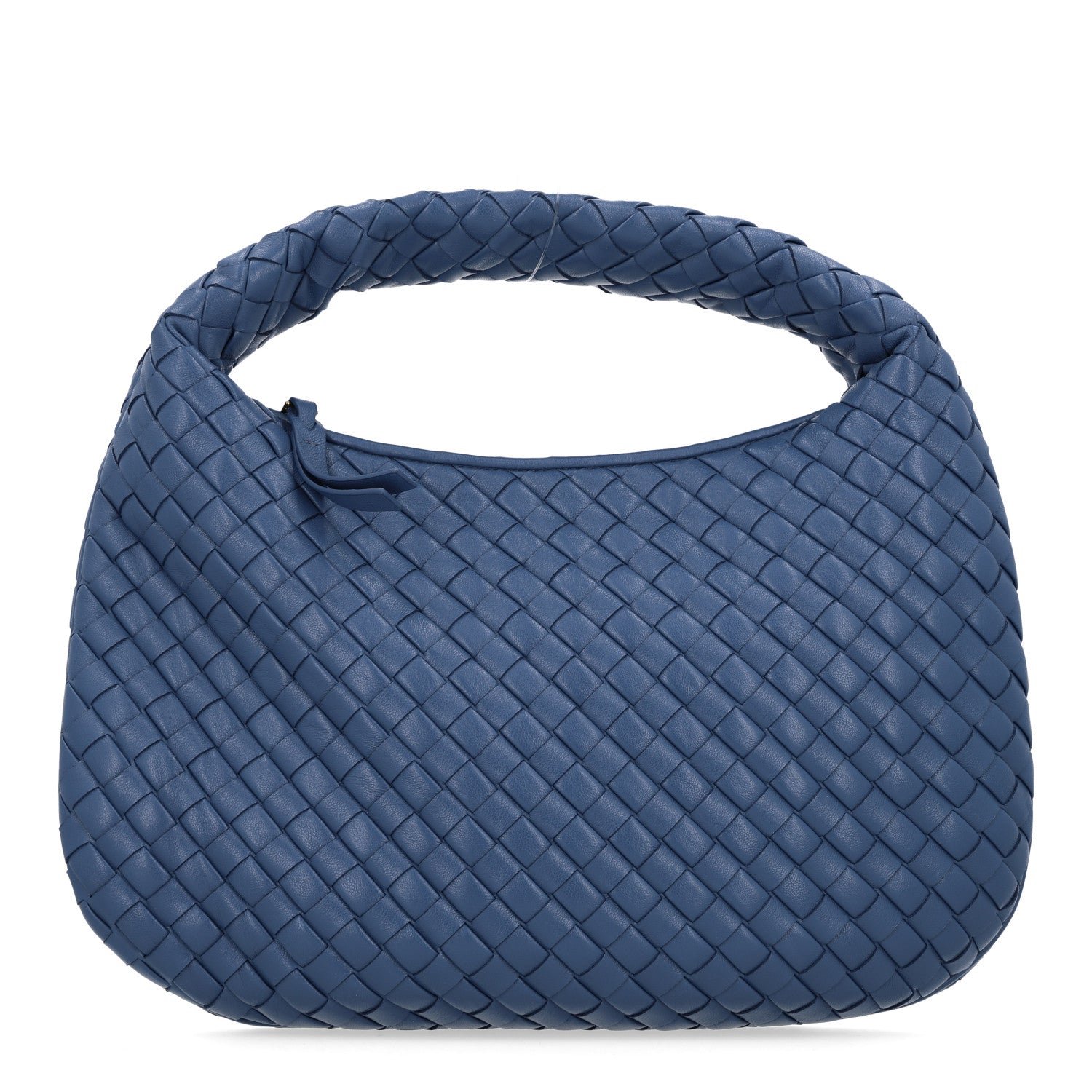 Bottega Veneta Supple Nappa Intrecciato Padded Small Veneta Hobo Blue Venezia