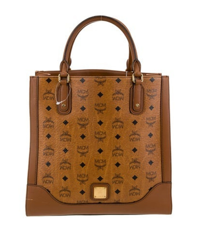 MCM Visetos Leather Tote
