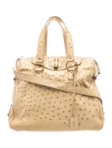 Ostrich Top Handle Bag