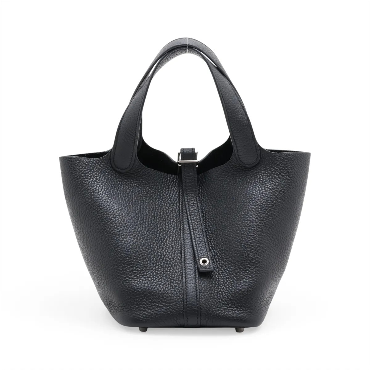 Hermès Picotin Lock 18 PM Taurillon Clemence Black Silver Metal Fittings