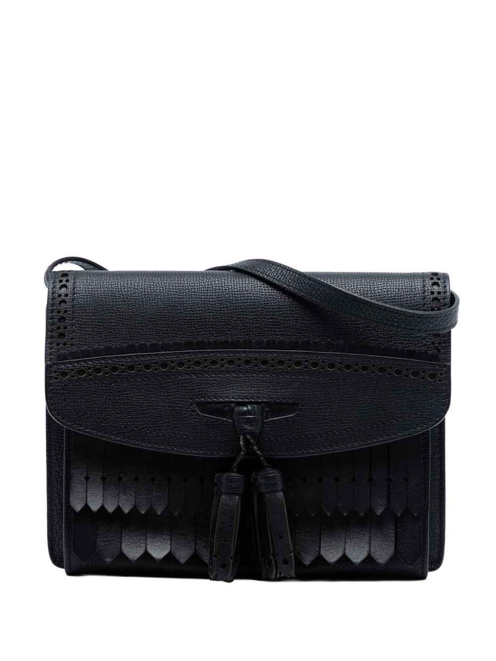 2000-2017 Small Grainy Calfskin Broguing Tassel Macken crossbody bag