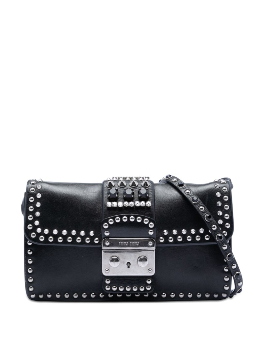 2010-2026 Studded Leather Push Lock crossbody bag
