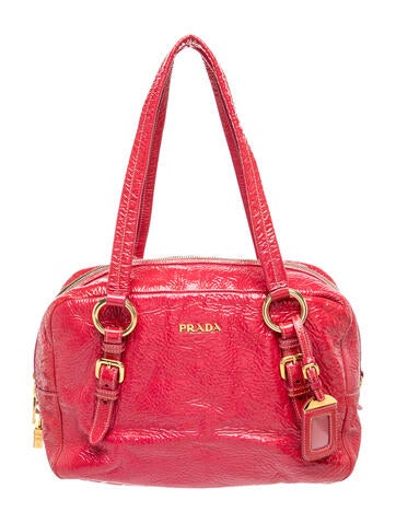 Prada Enameled Metal Triangle Shoulder Bag