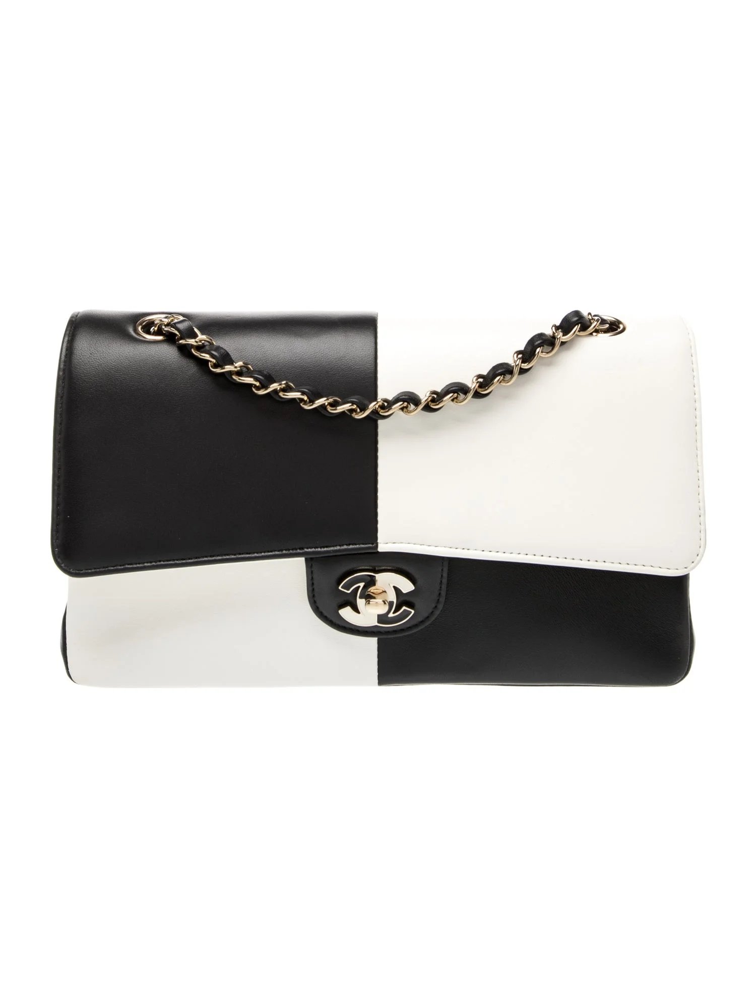 Medium Geometric Patchwork Double Flap Bag