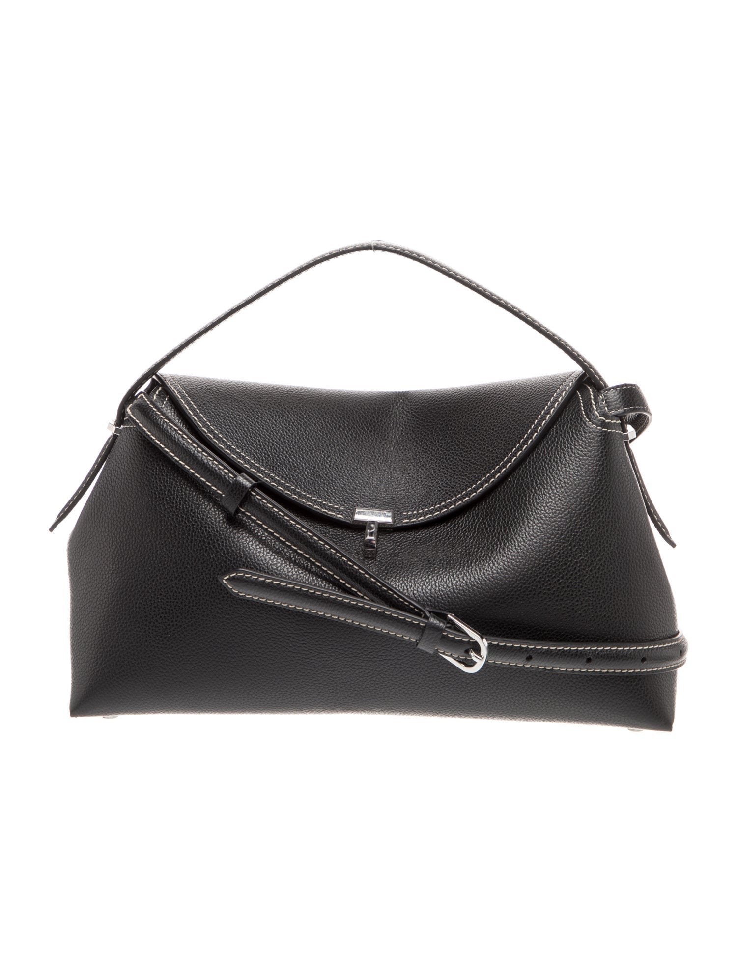 Leather T-Lock Top Handle Bag