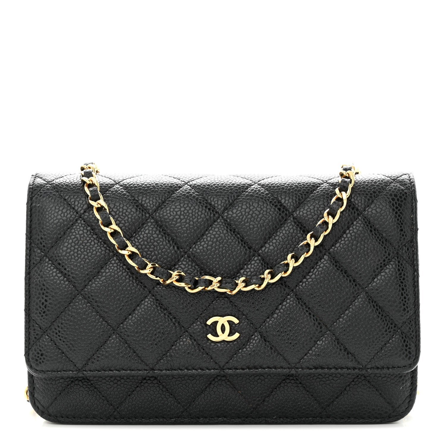 Chanel Caviar Quilted Wallet on Chain WOC Black