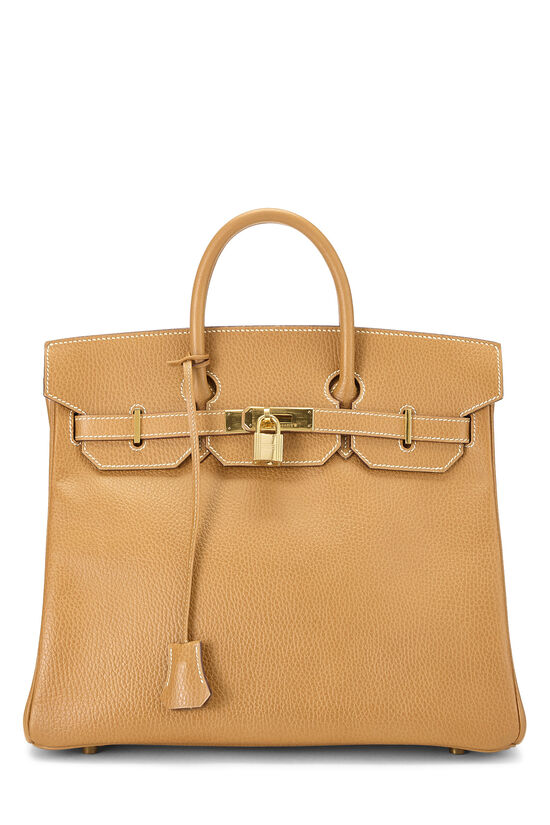 Hermes Natural Sable Ardennes Haut à Courroies "HAC" Birkin 32