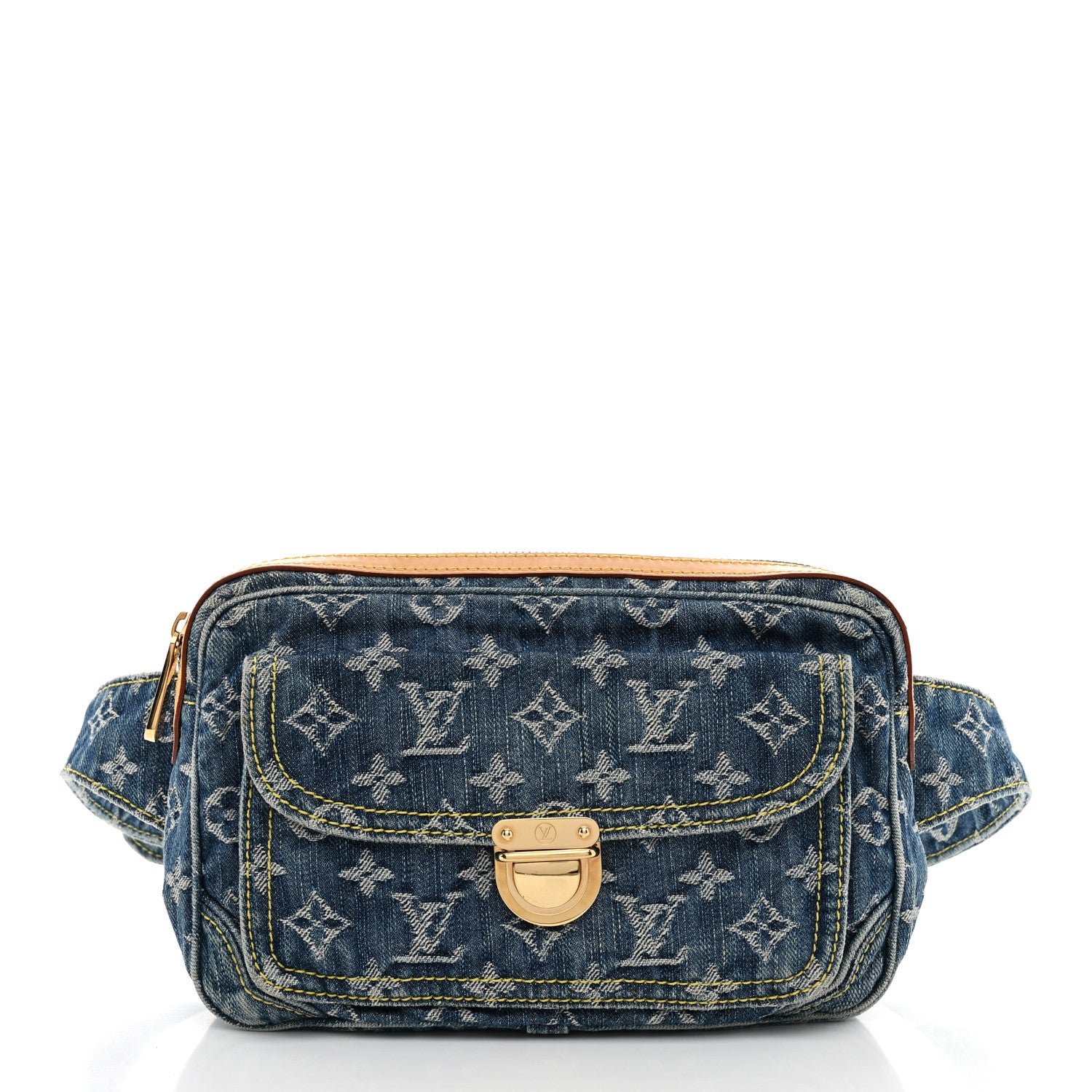 Louis Vuitton Monogram Denim Bum Bag Blue Blue