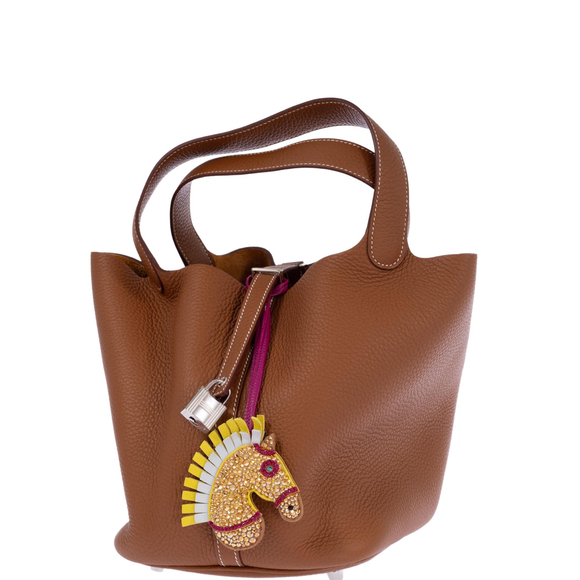 Hermes Hermès Picotin Lock 22 Gold Taurillon Clemence with Palladium Hardware
