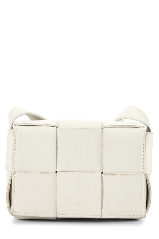 White Maxi Intrecciato Candy Cassette Crossbody