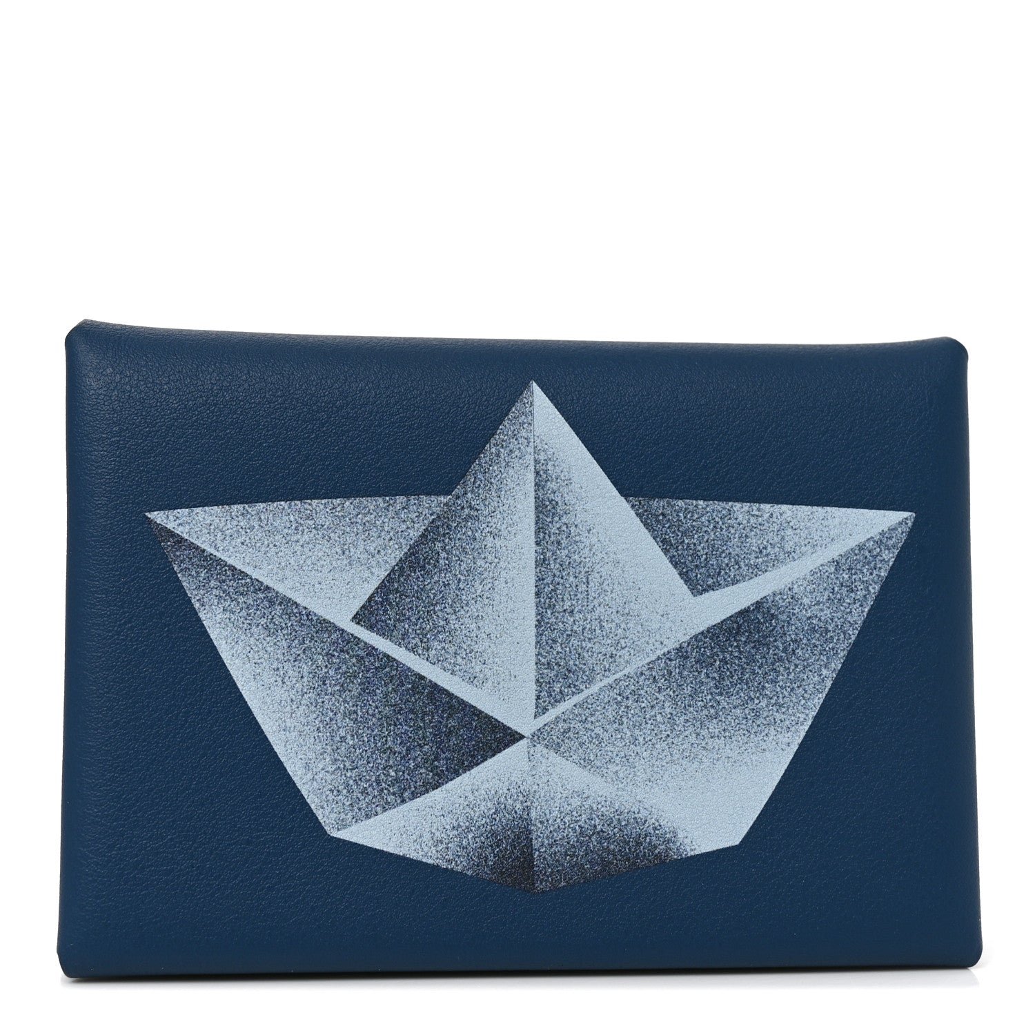 Hermes Swift Bateaux en Papier Calvi Duo Card Case Deep Blue