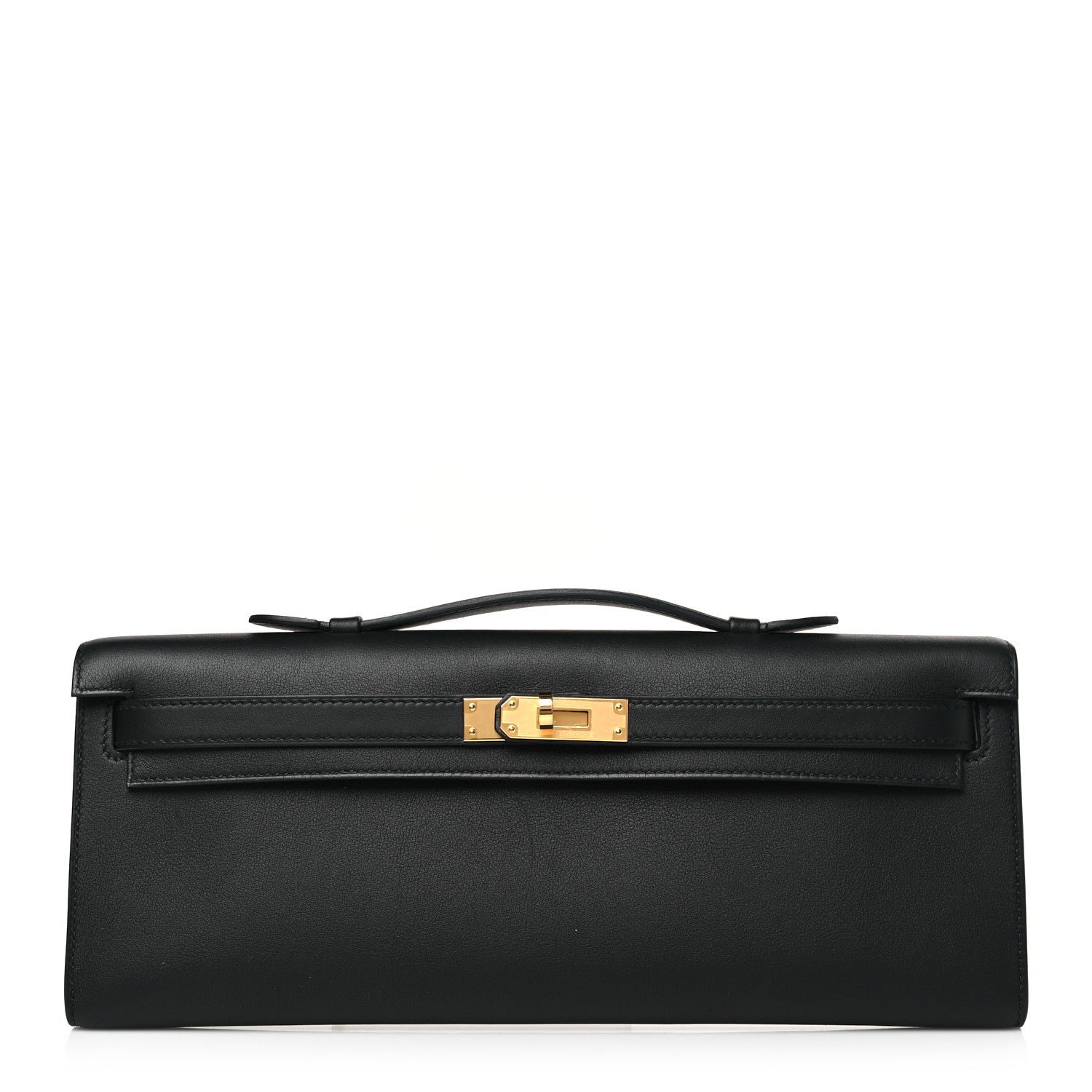 Hermes Swift Kelly Cut Clutch Pochette Black