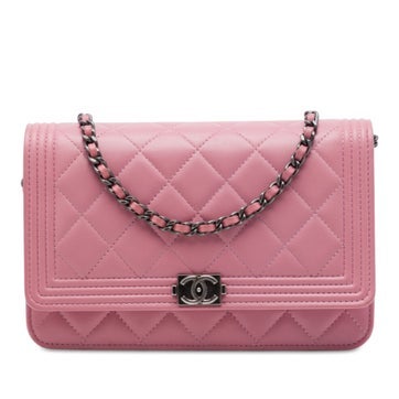 Quilted Lambskin Boy Wallet On Chain