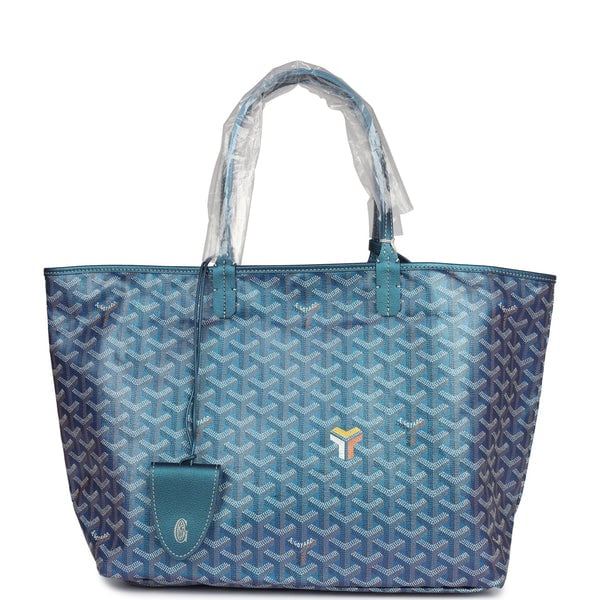 Goyard Goyard Goyardine Pearly Blue Saint Louis PM Tote Bag Palladium Hardware